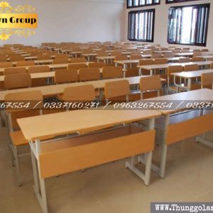 Bàn ghế học sinh bằng gỗ khung sắt