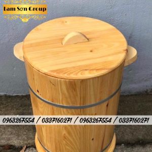 Thùng gỗ đựng gạo phong thủy 30kg