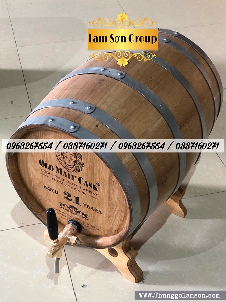 Thùng rượu gỗ sồi đỏ 50 lít